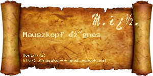 Mauszkopf Ágnes névjegykártya